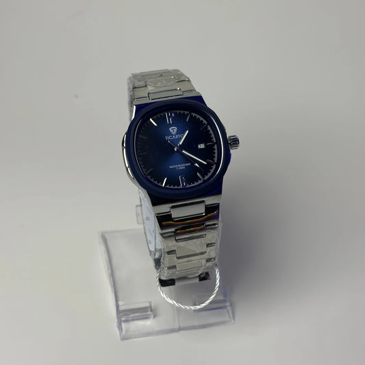 Ticarto Men’s Blue Dial Stainless Steel Watch