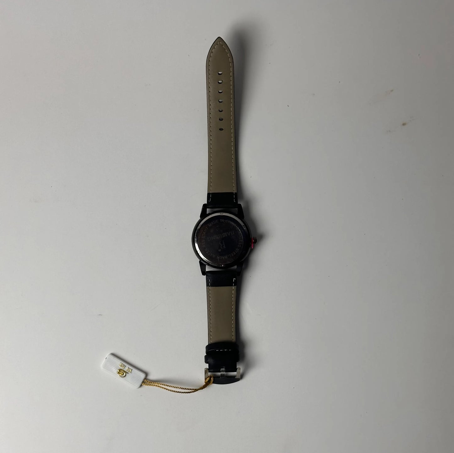 Baisheng Skeleton Dial Watch – Silver Case, Black Leather Strap