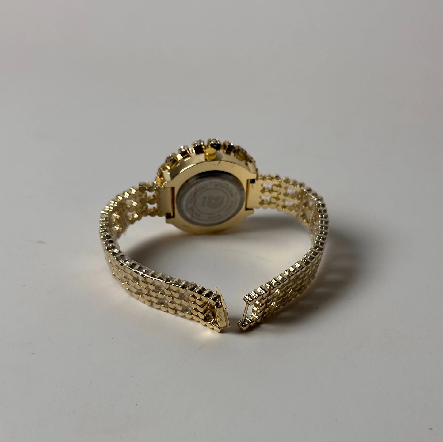 Burgi Women’s Gold Sunburst Crystal Watch