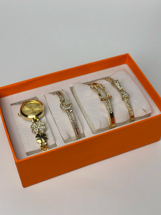 Women’s Luxury Watch & 3 Bracelet Gift Set